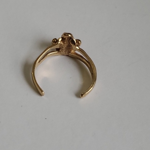10K Gold Frog Mid Finger Ring or Toe Ring / Adjustable - Picture 7 of 8